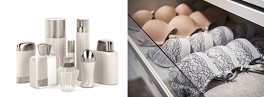 produits cosmétiques et sous-vêtements